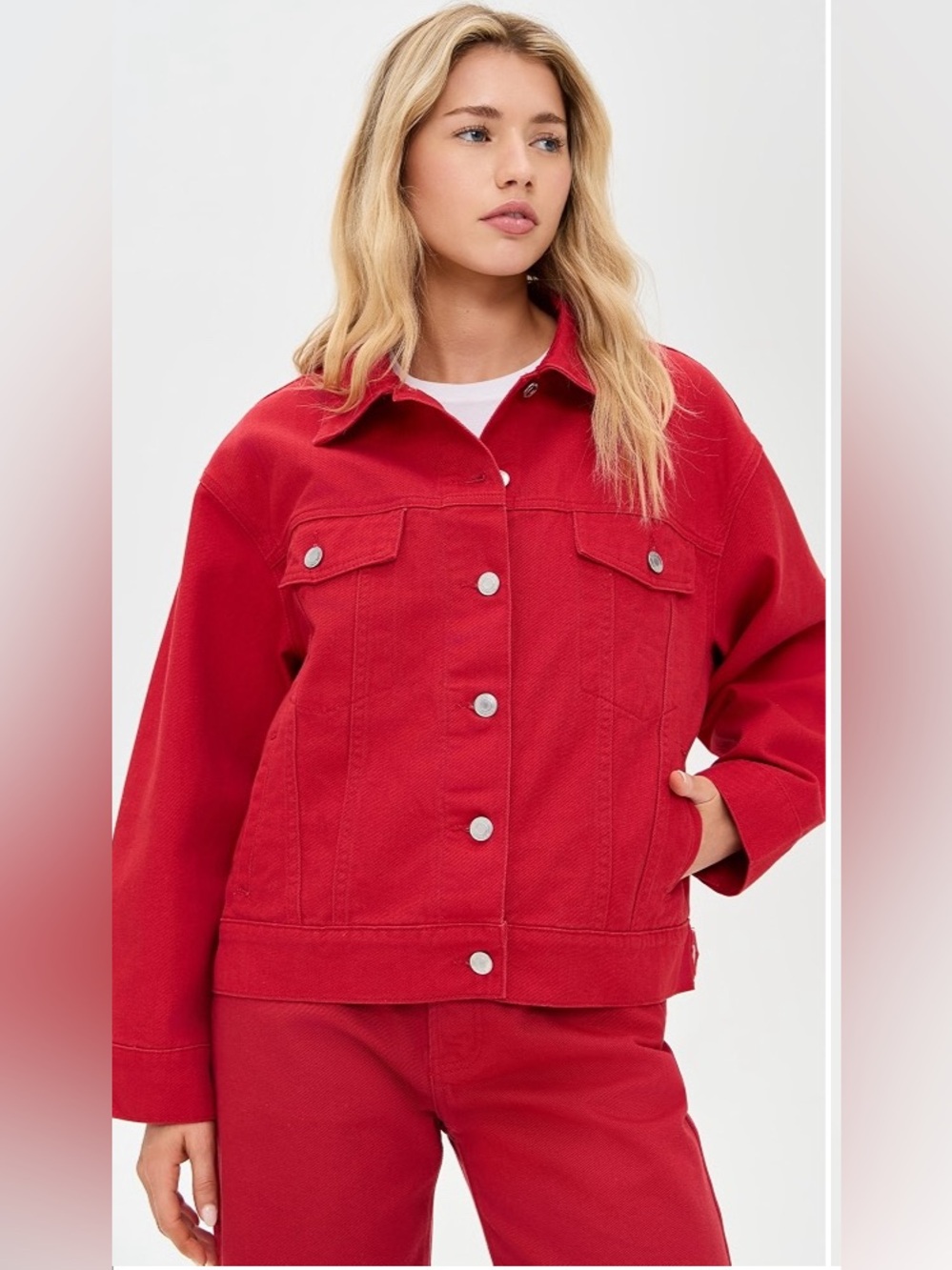 PARKE Women’s Denim Jacket Washed Red - Like New